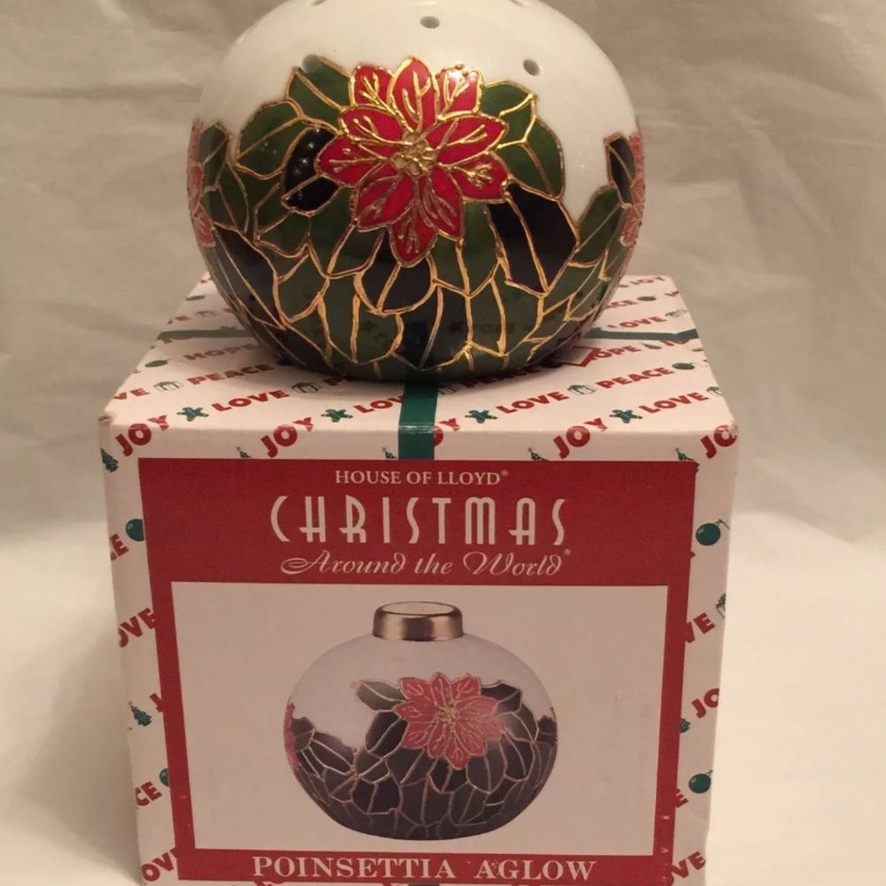 House Of Lloyd “Poinsettia Aglow” Votive Holder